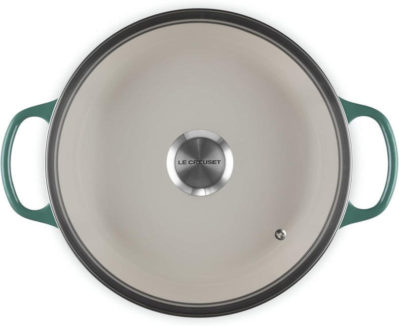 Le Creuset 2 1/4 Qt. Enameled Cast Iron Signature Round Braiser w/Glass Lid & Stainless Steel Knob - Artichaut