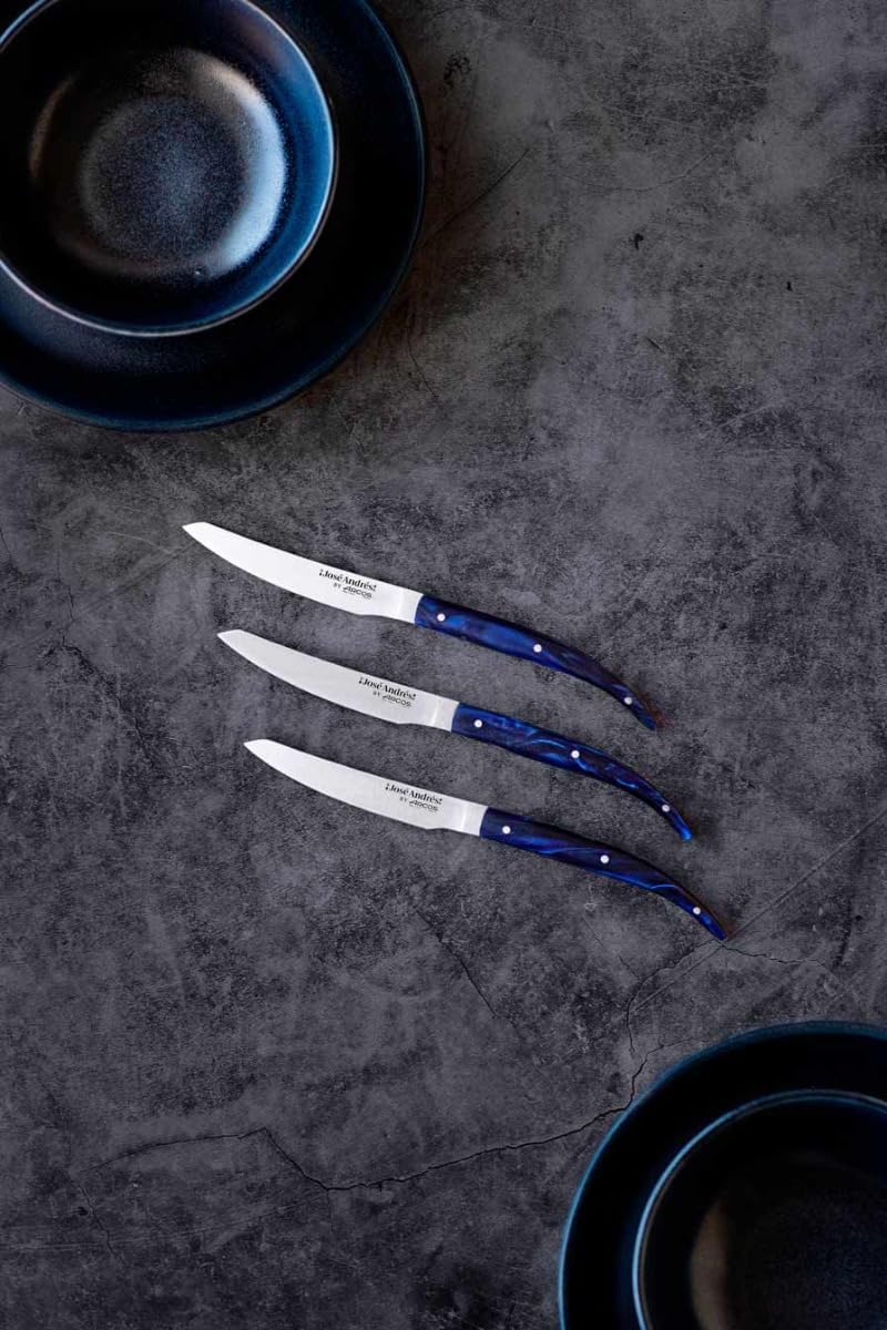 Arcos José Andrés Series - 2 Pc. Steak Knife Set, Blue Pearly Marbled Handle