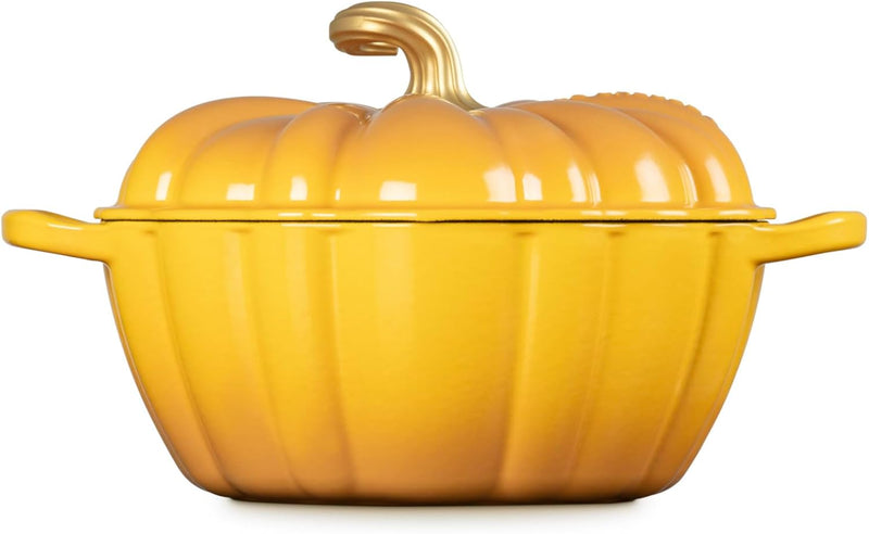 Le Creuset 4 Qt Figural Pumpkin Cocotte w/Gold Figural Knob - Nectar