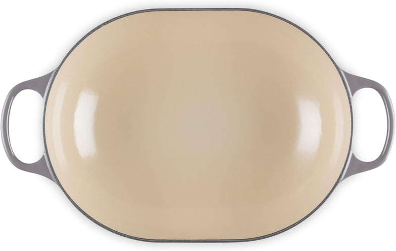 Le Creuset 3 3/4 Qt. Signature Oval Casserole w/Stainless Steel Knob - Oyster