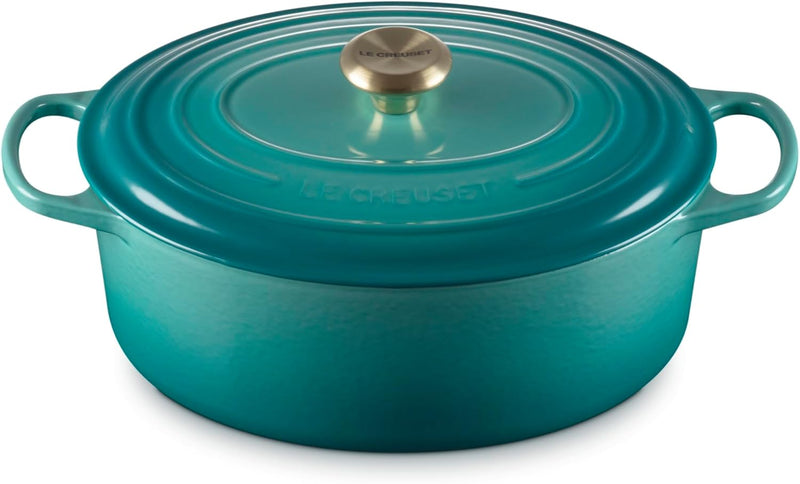 Le Creuset 6 3/4 Qt. Signature Oval Dutch Oven w/Light Gold Knob - Riviera