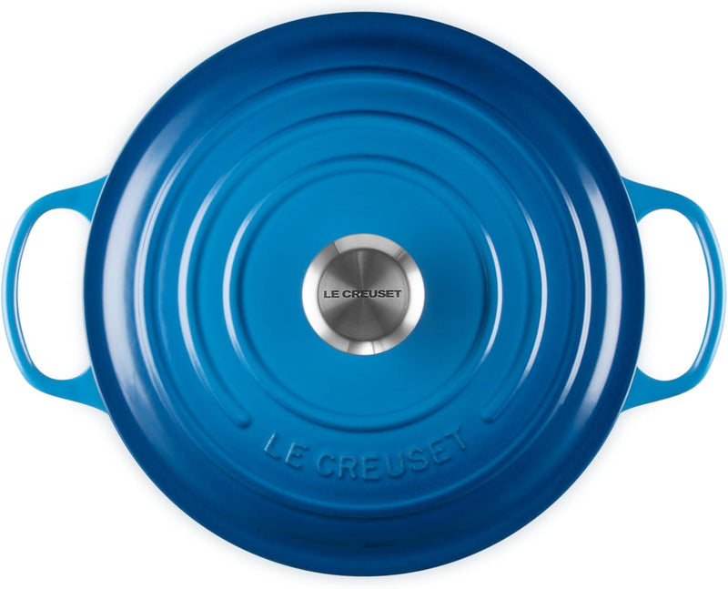 Le Creuset 6 1/2 Qt. Enameled Cast Iron Signature Deep Round Dutch Oven w/Stainless Steel Knob - Marseille