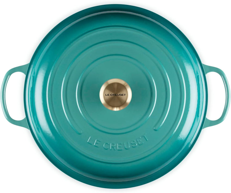 Le Creuset 5 Qt. Signature Braiser w/Light Gold Knob - Riviera