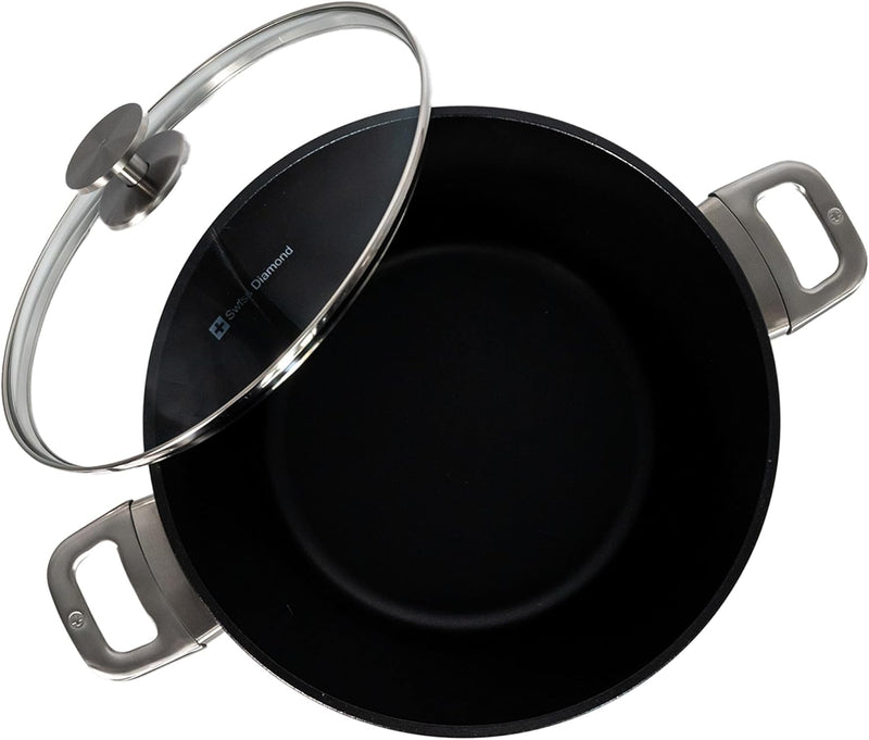 Swiss Diamond - 8.5 Qt. CHD Nonstick Stock Pot w/Glass Lid