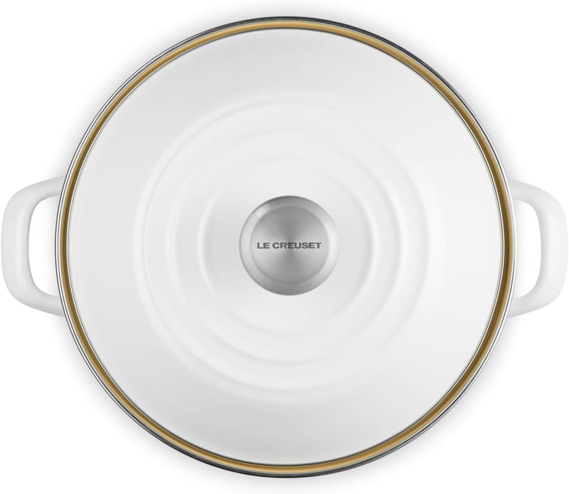 Le Creuset 10 Qt. Traditional Stockpot w/SS Knob - White