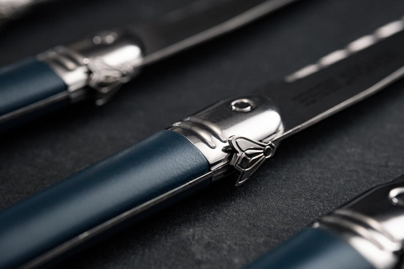 TB Laguiole Heritage 6 Pc. Steak Knife Set - Midnight Blue Handle