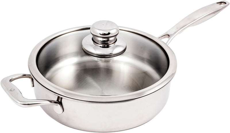 Swiss Diamond - 3.1 Qt. Premium Clad Induction Saute Pan w/Glass Lid