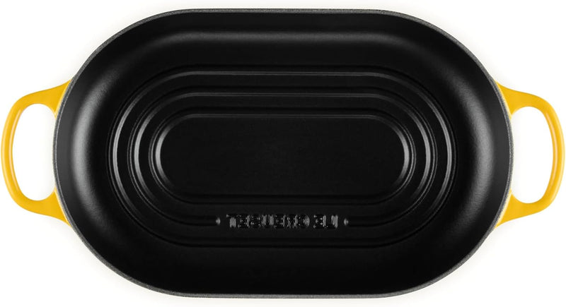 Le Creuset 11 1/2" (1 1/2 Qt.) Signature Enameled Cast Iron Oval Bread Oven w/Crucible SS Knob - Nectar