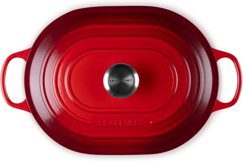 Le Creuset 3 3/4 Qt. Signature Oval Casserole w/Stainless Steel Knob - Cerise