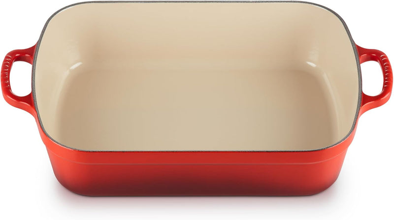 Le Creuset 5 1/4 Qt. (10" x 15 3/4") Signature Rectangular Roaster - Cerise