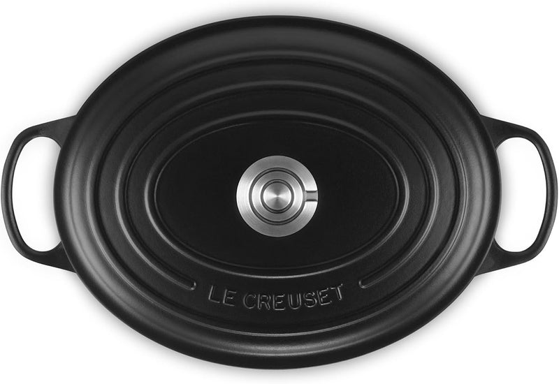 Le Creuset 6 3/4 Qt. Signature Oval Dutch Oven w/Crucible SS Knob - Licorice