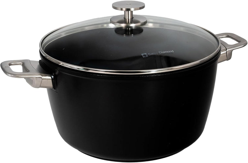 Swiss Diamond - 8.5 Qt. CHD Nonstick Stock Pot w/Glass Lid