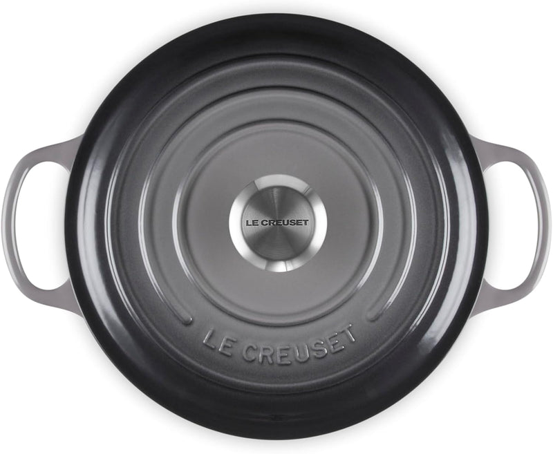 Le Creuset 3 1/2 Qt. Signature Round Wide Dutch Oven w/Stainless Steel Knob - Oyster