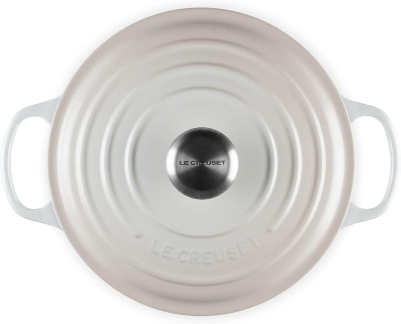 Le Creuset 4 1/2 Qt. Signature Round Dutch Oven w/Stainless Steel Knob - Meringue- Personalized Engraving Available