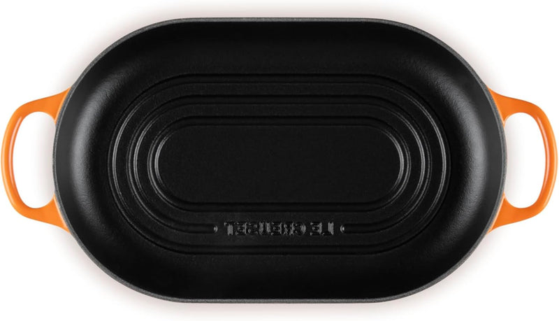 Le Creuset 11 1/2" / 1.5 Qt. Signature Enameled Cast Iron Oval Bread Oven - Flame