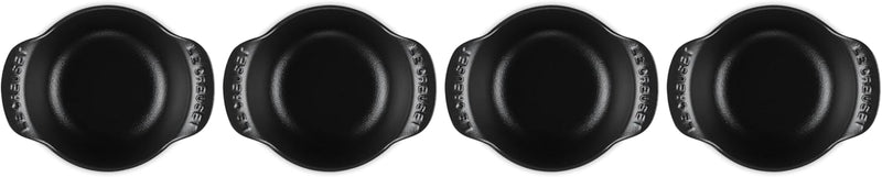 Le Creuset Set of 4 - 1/3 Qt. Mini Round Cocotte - Gourmand Collection - Matte Black