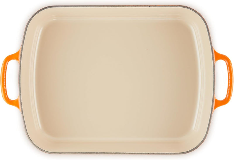 Le Creuset 5 1/4 Qt. (10" x 15 3/4") Signature Rectangular Roaster - Flame