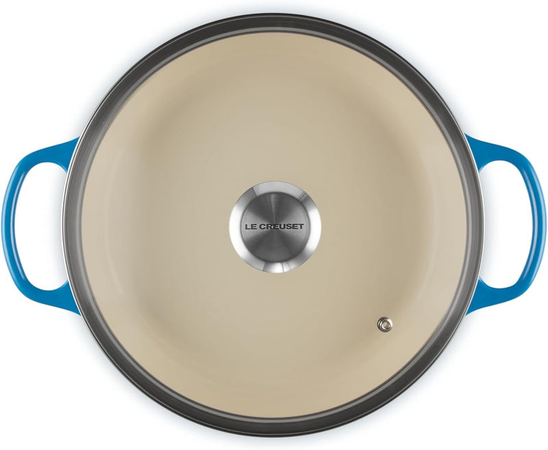 Le Creuset 2 1/4 Qt. Enameled Cast Iron Signature Round Braiser w/Glass Lid & Stainless Steel Knob - Marseille
