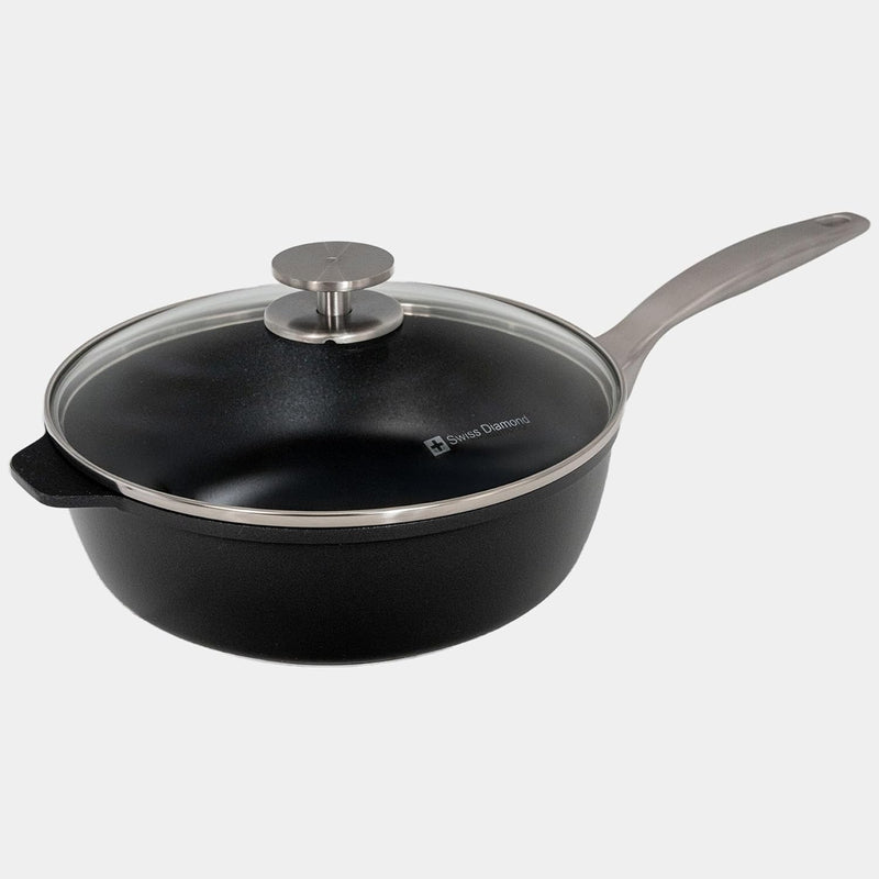 Swiss Diamond - 3.2 Qt. CHD Nonstick Saute Pan w/Glass Lid