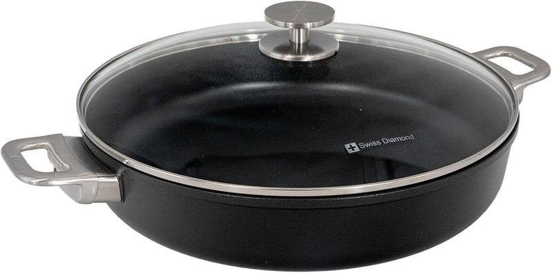 Swiss Diamond - 4.8 Qt. CHD Nonstick Sauteuse w/Glass Lid