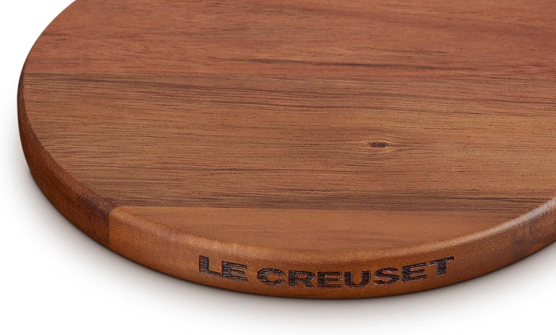 Le Creuset Set of 4 - Petite Magnetic Round Wooden Trivet - Gourmand Collection