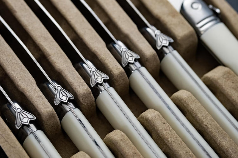 TB Laguiole Heritage 6 Pc. Steak Knife Set - White Handle