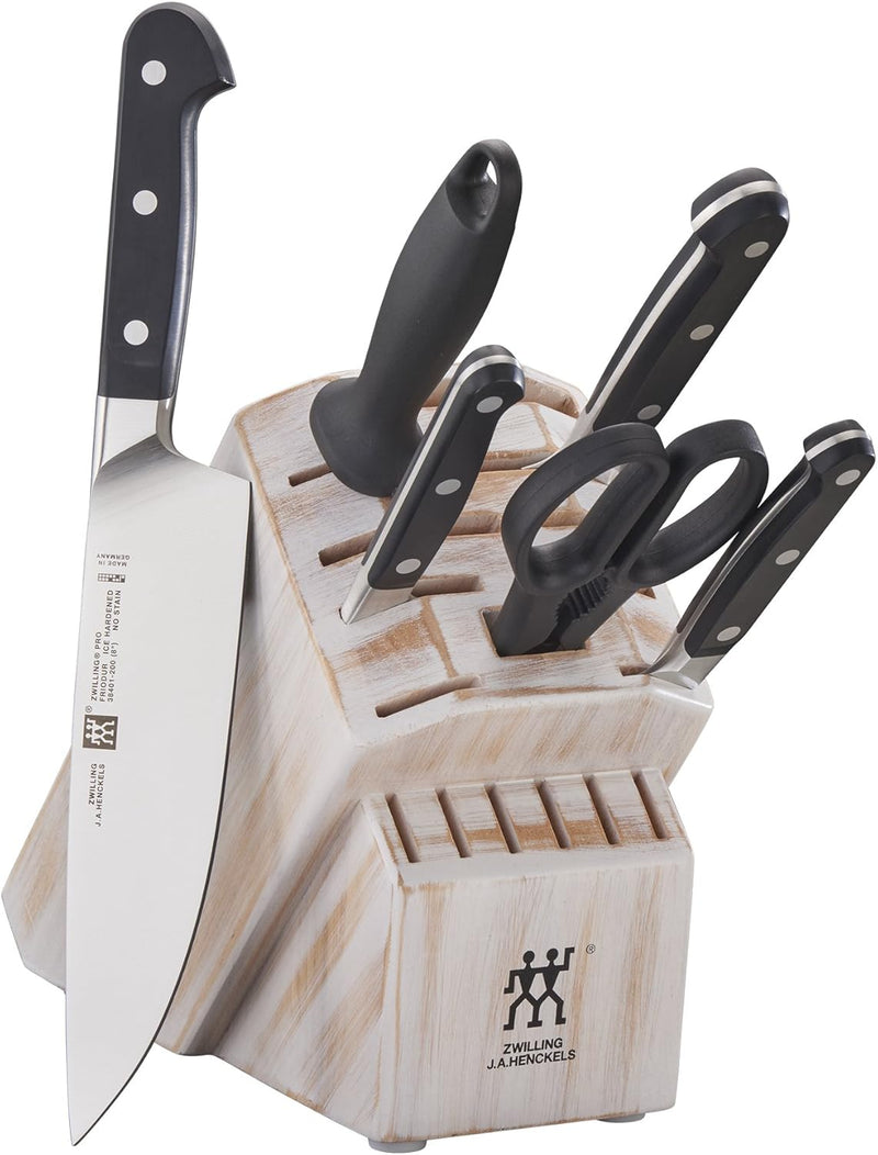 Henckels Zwilling Pro - 7 Pc. Knife Block Set, Rustic White