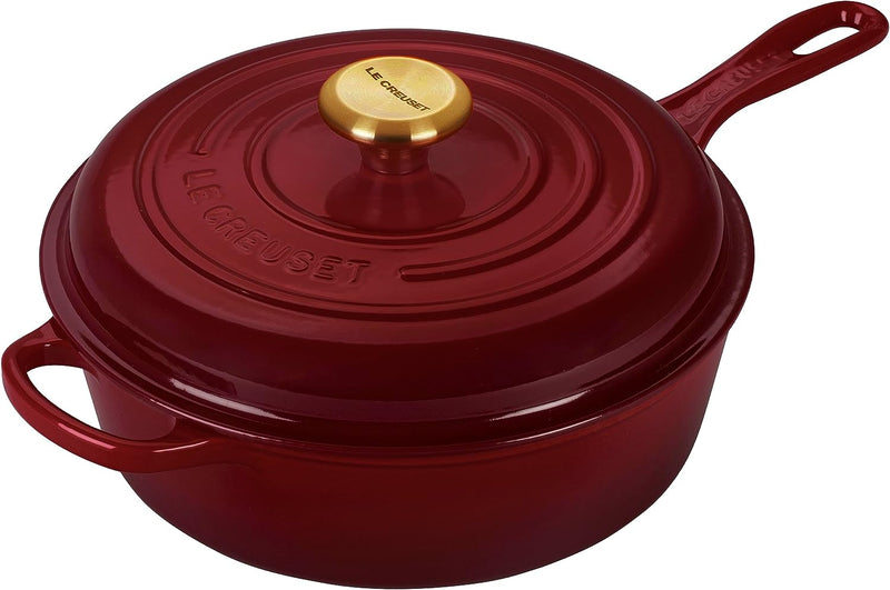 Le Creuset 3 3/4 Qt. Signature Enameled Cast Iron Cassadou w/Gold Knob - Rhone