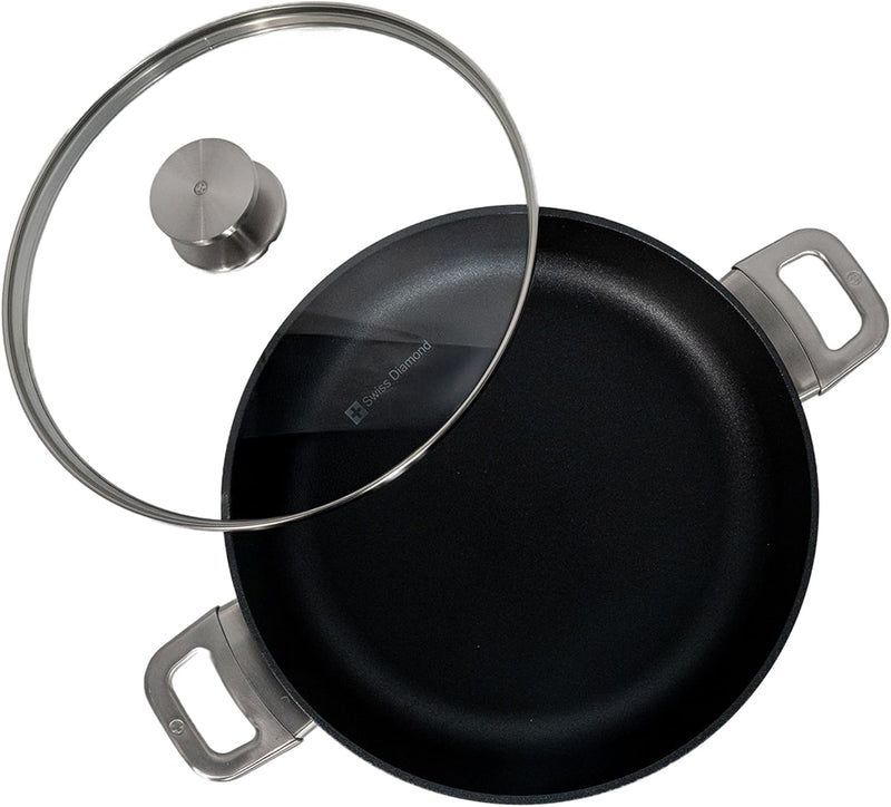 Swiss Diamond - 3.7 Qt. CHD Nonstick Sauteuse w/Glass Lid