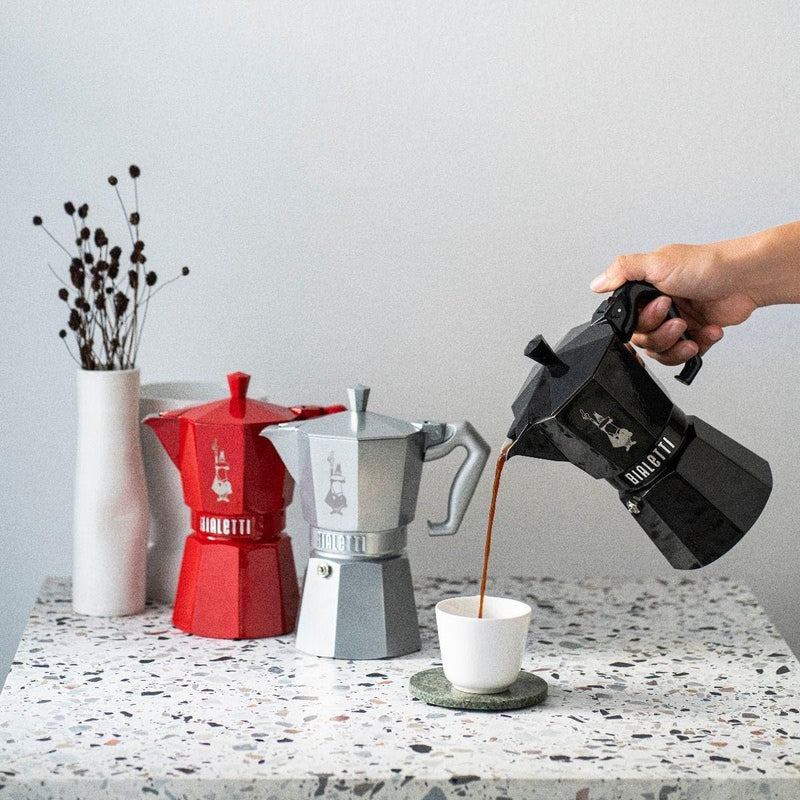 Bialetti Moka Exclusive Stovetop Espresso Maker 6 Cups - Red