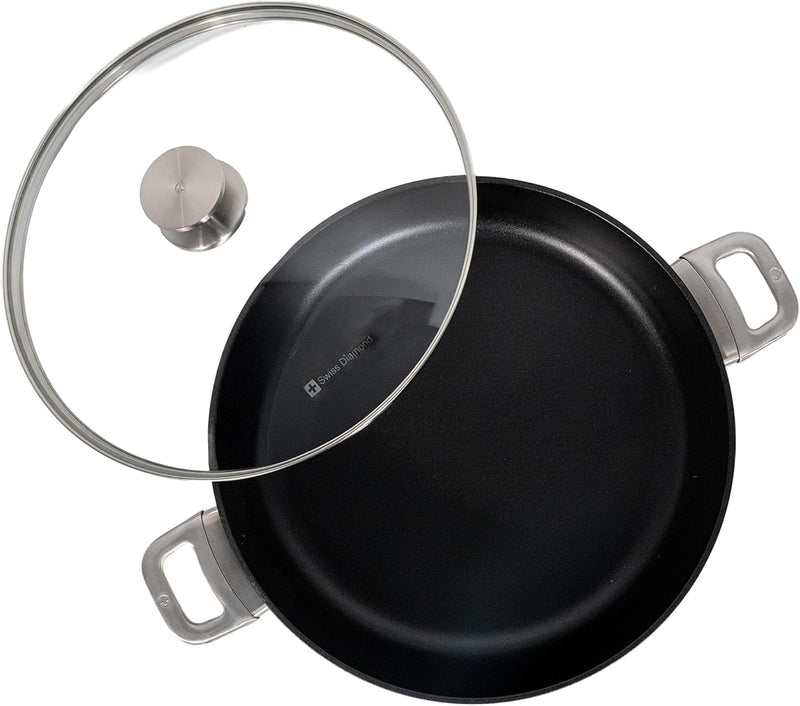 Swiss Diamond - 4.8 Qt. CHD Nonstick Sauteuse w/Glass Lid
