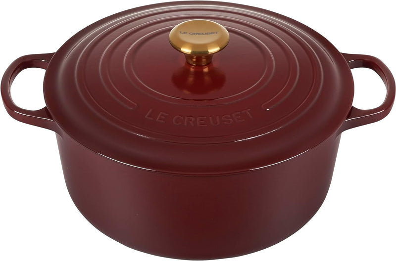 Le Creuset 7 1/4 Qt. Signature Round Dutch Oven w/Gold Knob - Rhone