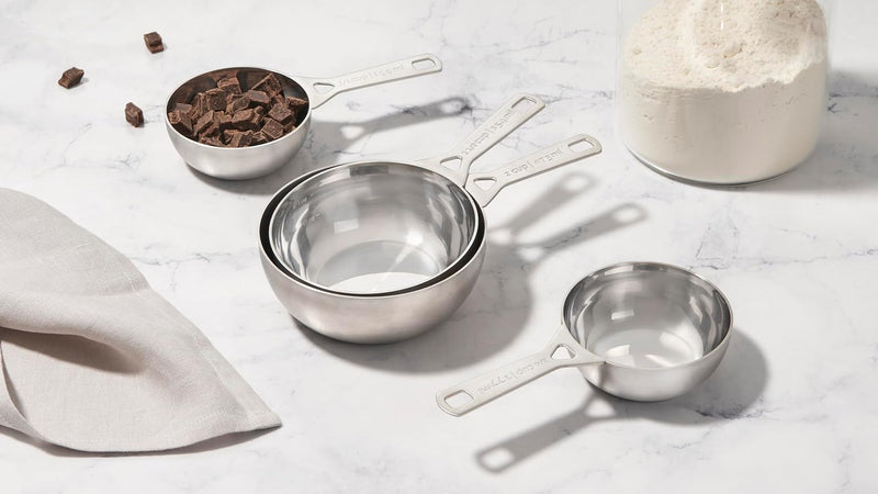 Le Creuset Set of 4 - Batch Baking Measuring Cups - Stainless Steel