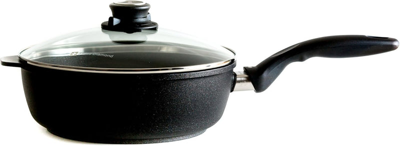 Swiss Diamond - 3.2 Qt. XD+ Diamond Nonstick Induction Saute Pan w/Glass Lid