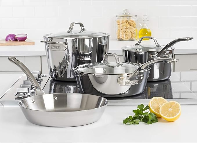 Viking Contemporary 3-Ply - 7 Pc. Cookware Set - Mirror Finish