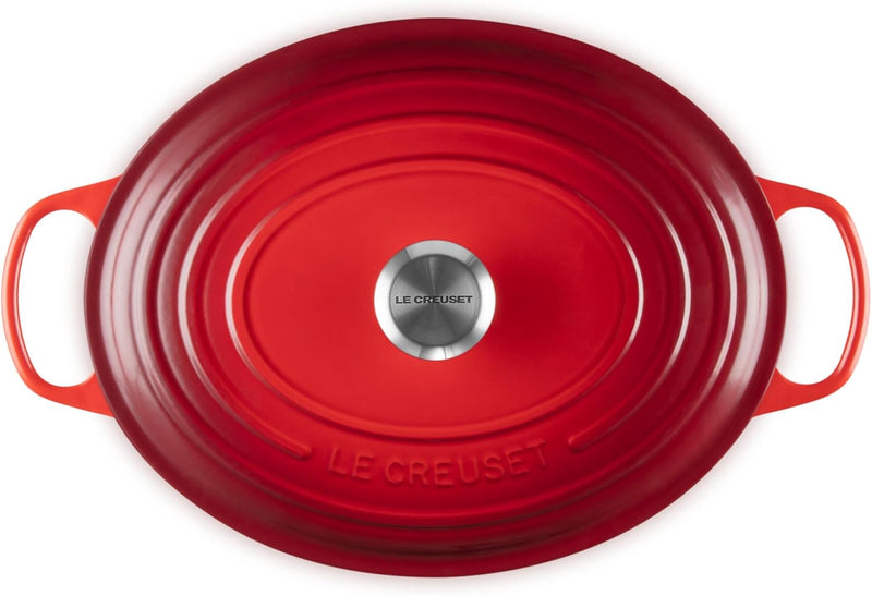 Le Creuset 8 Qt. Signature Oval Dutch Oven w/Stainless Steel Knob - Cerise