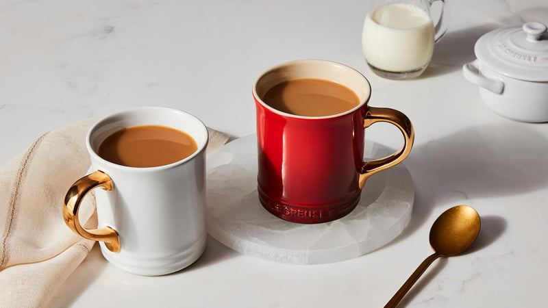 Le Creuset 14 oz. Vancouver Mug w/Gold Metallic Handle - Licorice