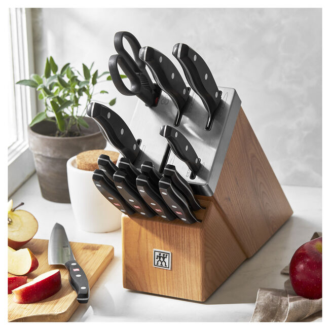 Henckels Zwilling Twin Signature - 15 Pc. Self-Sharpening Knife Block Set, Natural Ash
