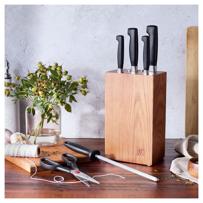 Henckels Zwilling Four Star Eco - 7 Pc. Knife Block Set, Brown Ash
