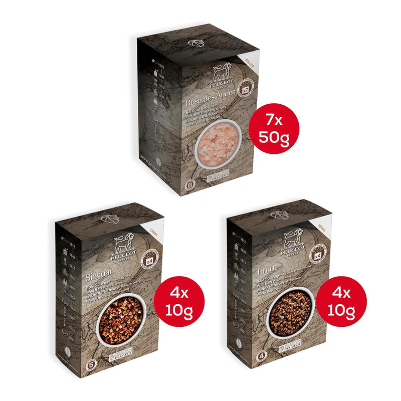 Peugeot Spice Bundles - Global Flavor (Timut + Sichuan + Pink Salt)