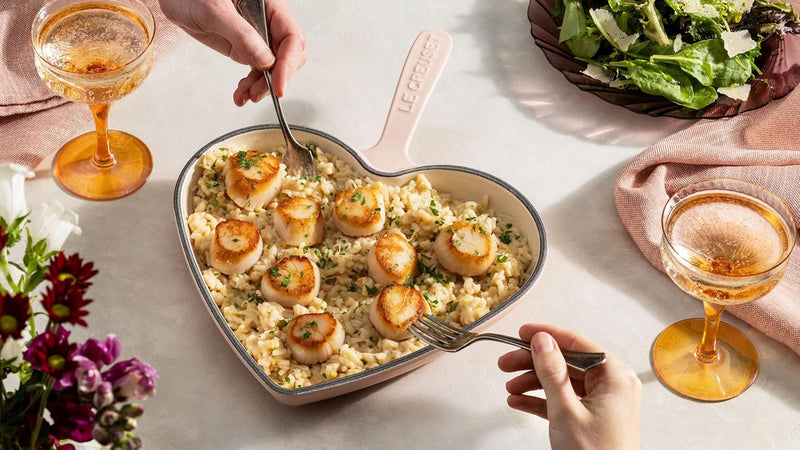 Le Creuset 10 1/4" Enameled Cast Iron Traditional Heart Skillet - Peche