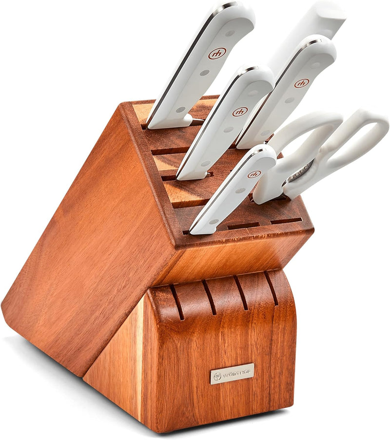 Wusthof Gourmet White - 7 Pc. Knife Block Set, Acacia