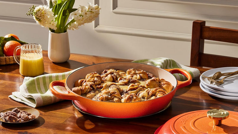 Le Creuset 5 Qt. Enameled Cast Iron Signature Braiser w/Crucible Knob - Flamme Doree