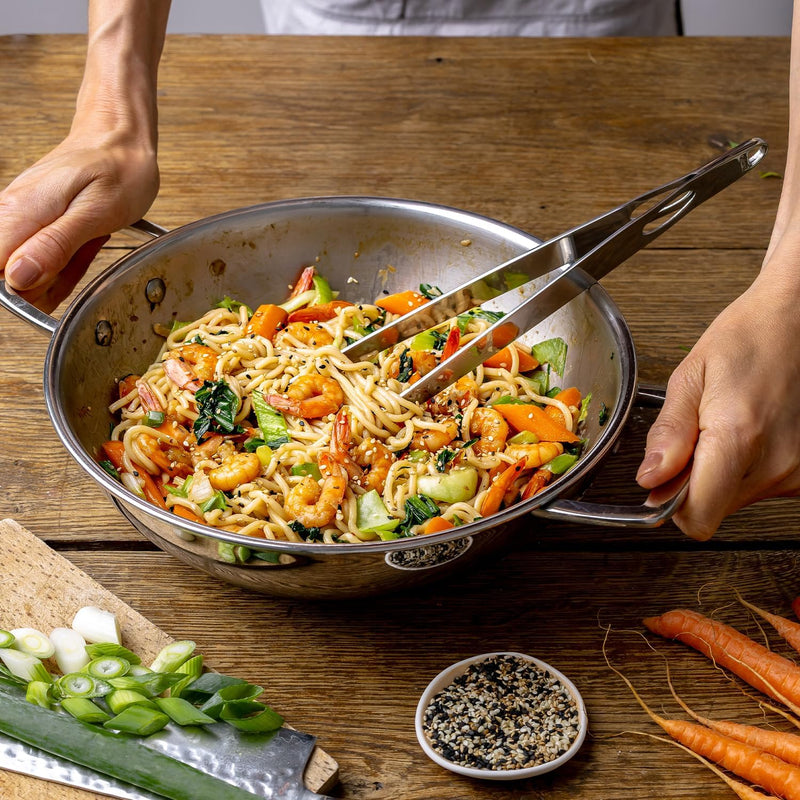 Cristel Castel'Pro Ultraply - 12.5" Wok w/2-Side Handles