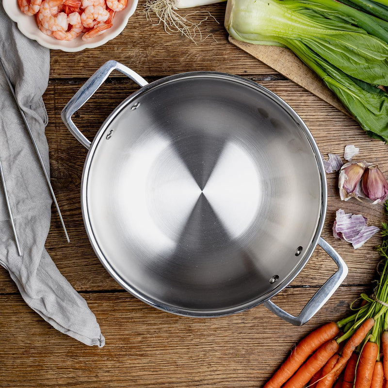 Cristel Castel'Pro Ultraply - 15" Wok w/2-Side Handles