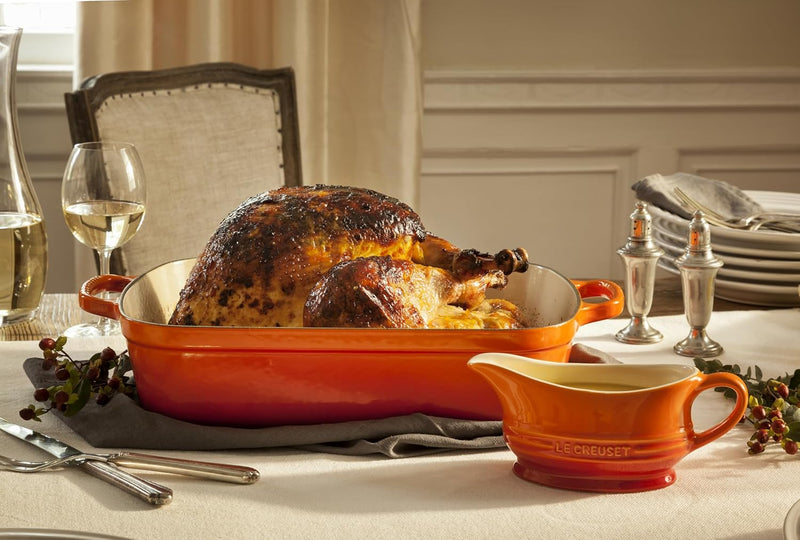 Le Creuset 5 1/4 Qt. (10" x 15 3/4") Signature Rectangular Roaster - Flame