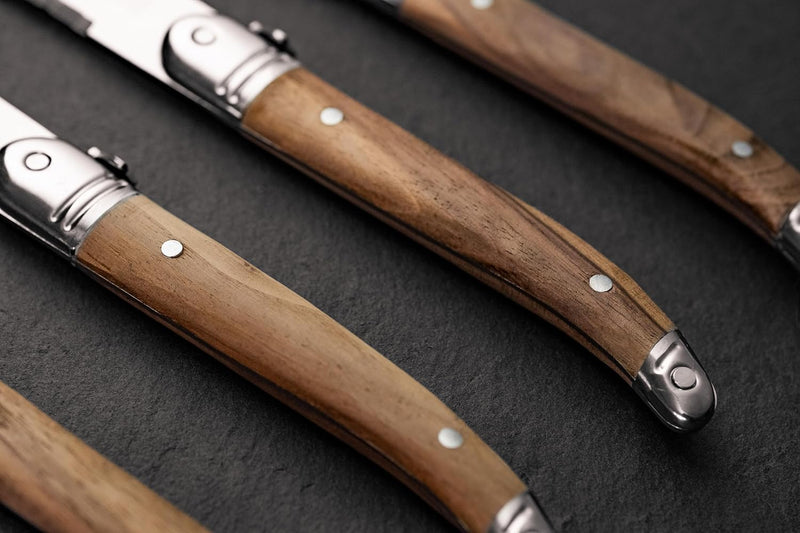 TB Laguiole Heritage 6 Pc. Steak Knife Set - Dark Wood Handle