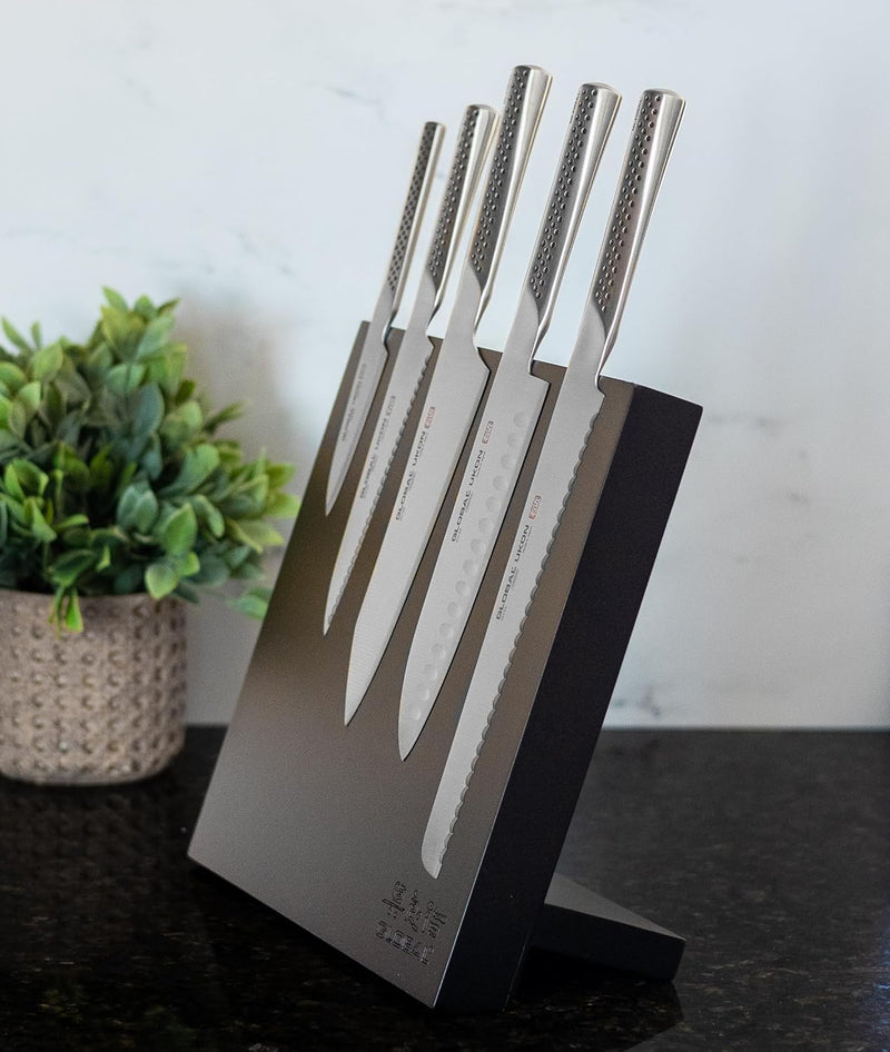 Global G-UKB45001 - Bitoku 6 Pc. UKON Essentials Knife Block Set, Black