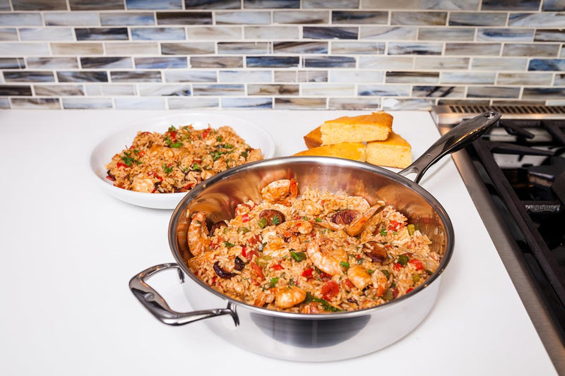 Swiss Diamond - 5.3 Qt. Premium Clad Induction Saute Pan w/Glass Lid