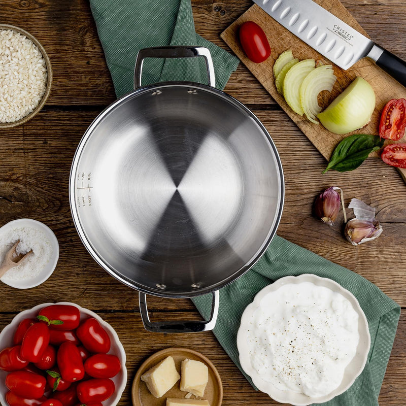 Cristel Castel'Pro Ultraply - 6.5" Deep Frying Pan w/2-Side Handles